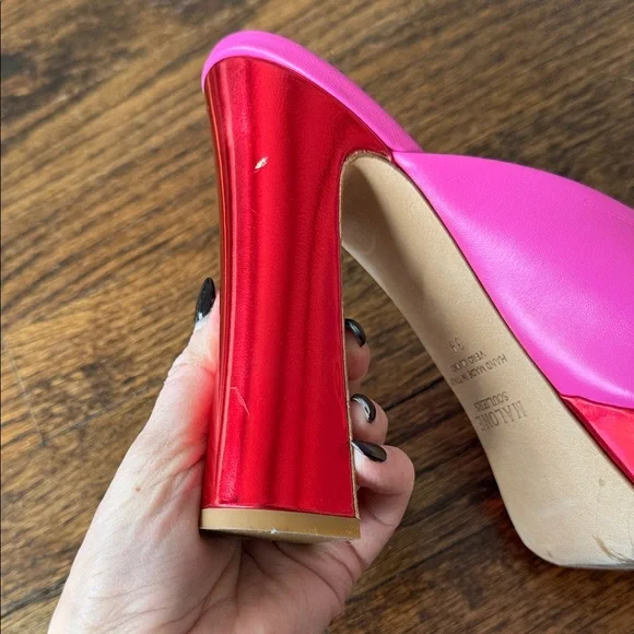 Malone Souliers Pink and Red Platform Heels - Picture 15 of 15